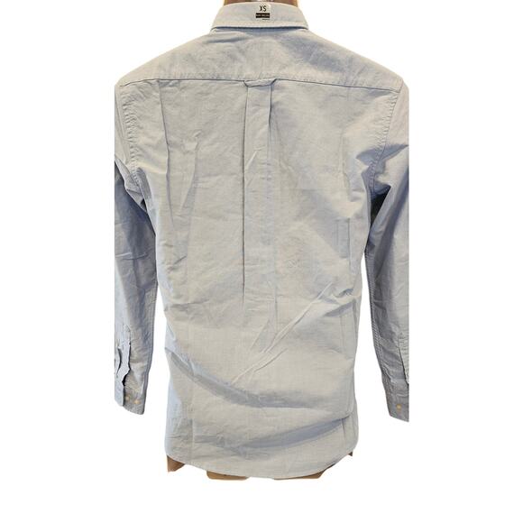 NWT UNIQLO XS fitted uniform long sleeve button up proffesional light blue top - Picture 2 of 6